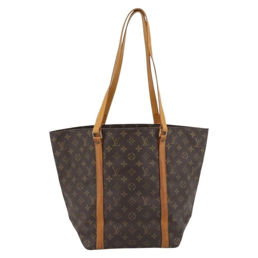 Louis Vuitton Shopping Sac Handbag Monogram Brown Canvas Tote Bag Bag
